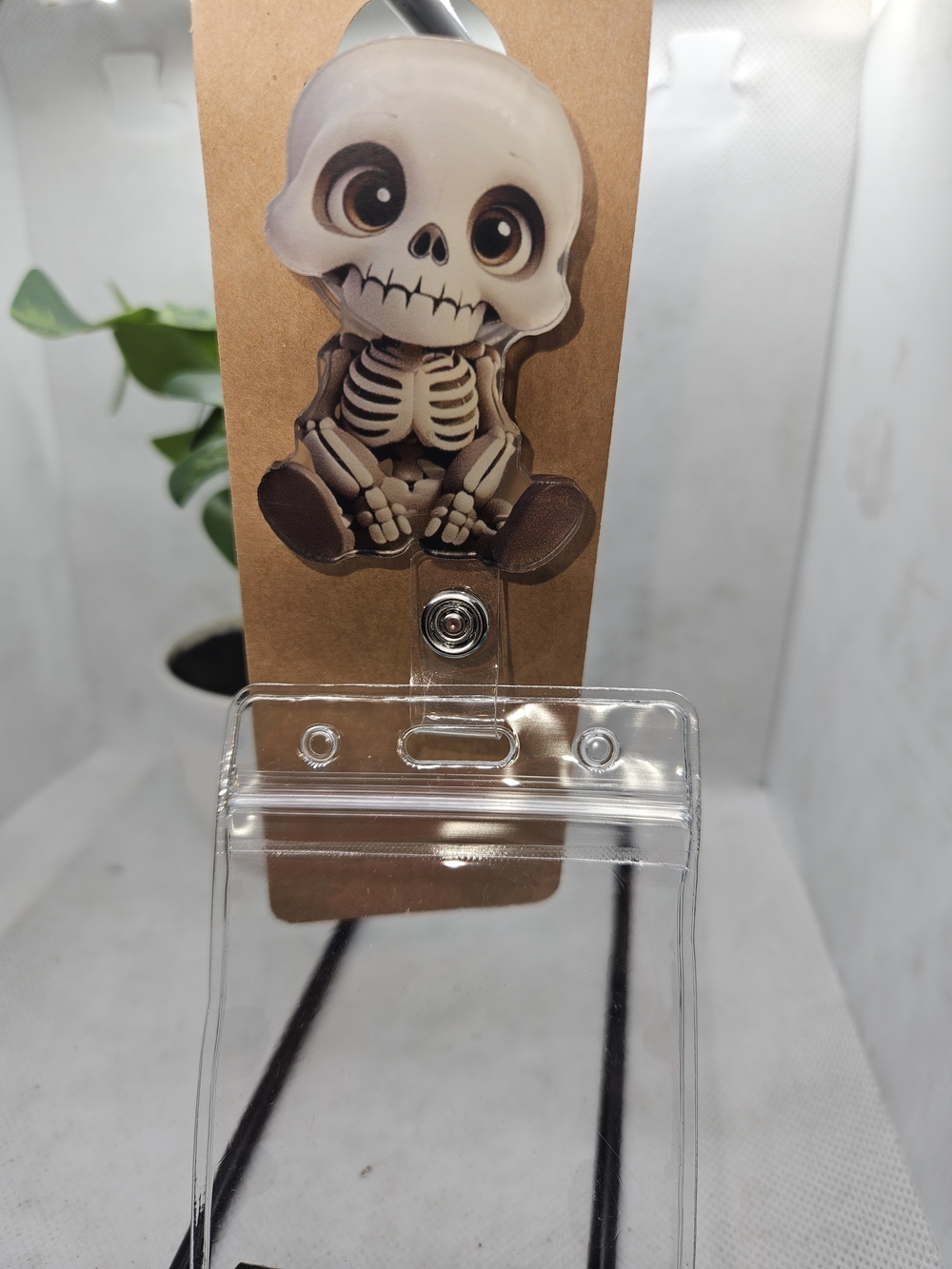 Clear Transparent Card Holder Lanyard - Black Strap
